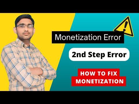 Youtube Monetization Page 2nd Step Error Problem Solution