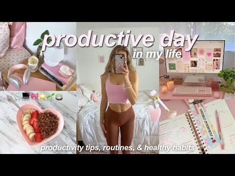 PRODUCTIVE DAY IN MY LIFE 🎧 working from home, habits, & routines