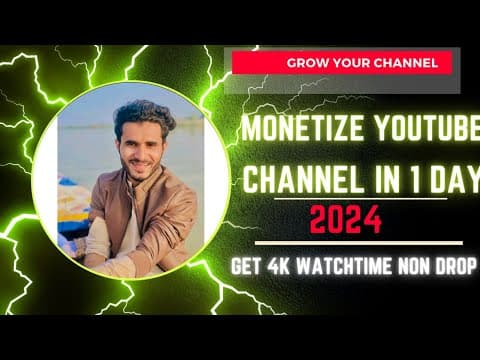 Monetize YouTube Channel in 1 day | Complete 4000 WatchTime in 2024 (Step by Step Guide)